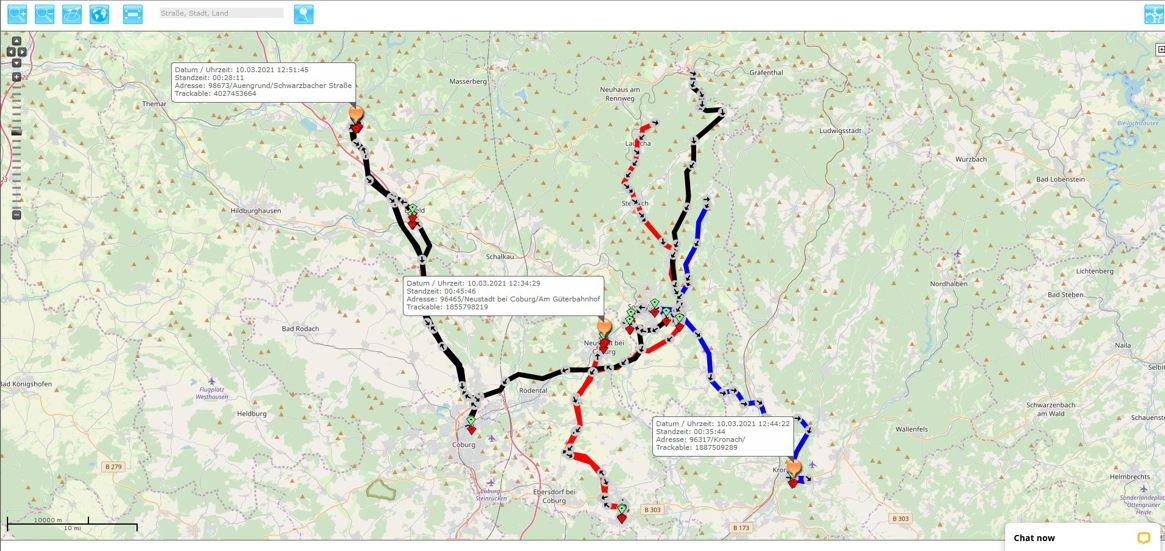 Objekt Tracking der Einsatzorte und Arbeitsorte